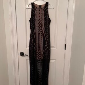 Mossimo Supply Co. Black and Brown Patterned Maxi Dress